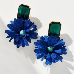 The Pink Reef Blue Floral Earrings